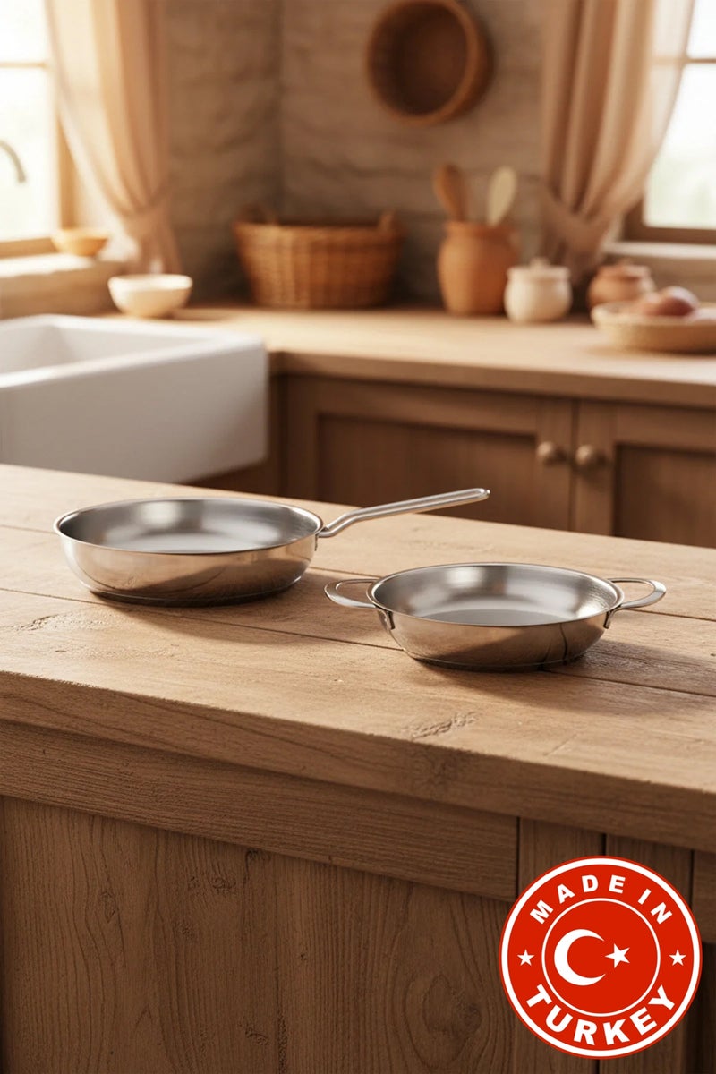 Bernardo Macro 2 Piece Steel Pan Set (20 Cm- 24 cm) (Made in Turkey) - Image 1